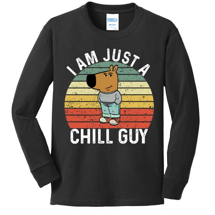 I Am Just A Chill Guy Chillguy Fun Meme Chillin Kids Long Sleeve Shirt