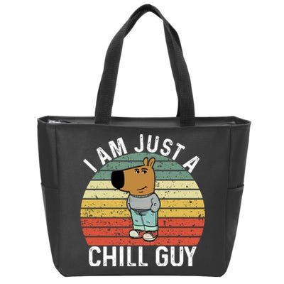 I Am Just A Chill Guy Chillguy Fun Meme Chillin Zip Tote Bag