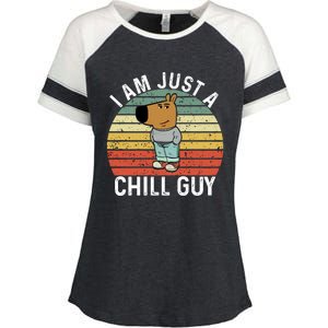 I Am Just A Chill Guy Chillguy Fun Meme Chillin Enza Ladies Jersey Colorblock Tee