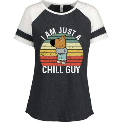 I Am Just A Chill Guy Chillguy Fun Meme Chillin Enza Ladies Jersey Colorblock Tee