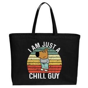 I Am Just A Chill Guy Chillguy Fun Meme Chillin Cotton Canvas Jumbo Tote