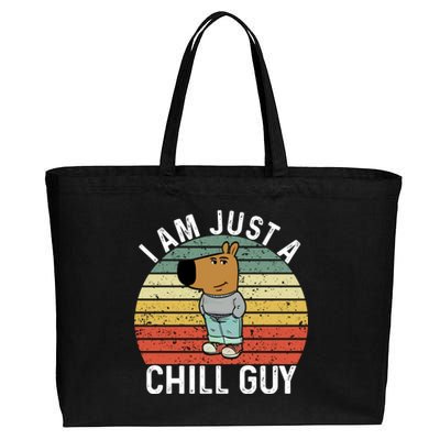 I Am Just A Chill Guy Chillguy Fun Meme Chillin Cotton Canvas Jumbo Tote