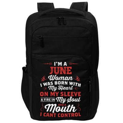 I'm A June Wo Queen Born In June Impact Tech Backpack