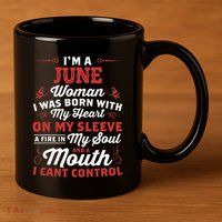 I'm A June Wo Queen Born In June 11oz C Handle Ceramic Mug