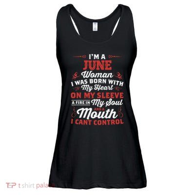I'm A June Wo Queen Born In June Ladies Essential Flowy Tank