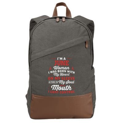 I'm A June Wo Queen Born In June Cotton Canvas Backpack