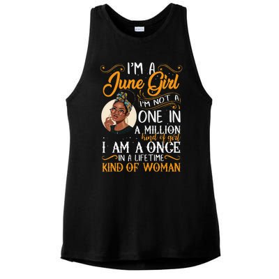 I'm A June Black Wo Gemini Ladies PosiCharge Tri-Blend Wicking Tank