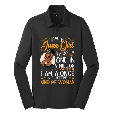 I'm A June Black Wo Gemini Silk Touch Performance Long Sleeve Polo