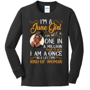 I'm A June Black Wo Gemini Kids Long Sleeve Shirt