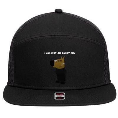 I Am Just An Angry Guy Meme Funny 7 Panel Mesh Trucker Snapback Hat