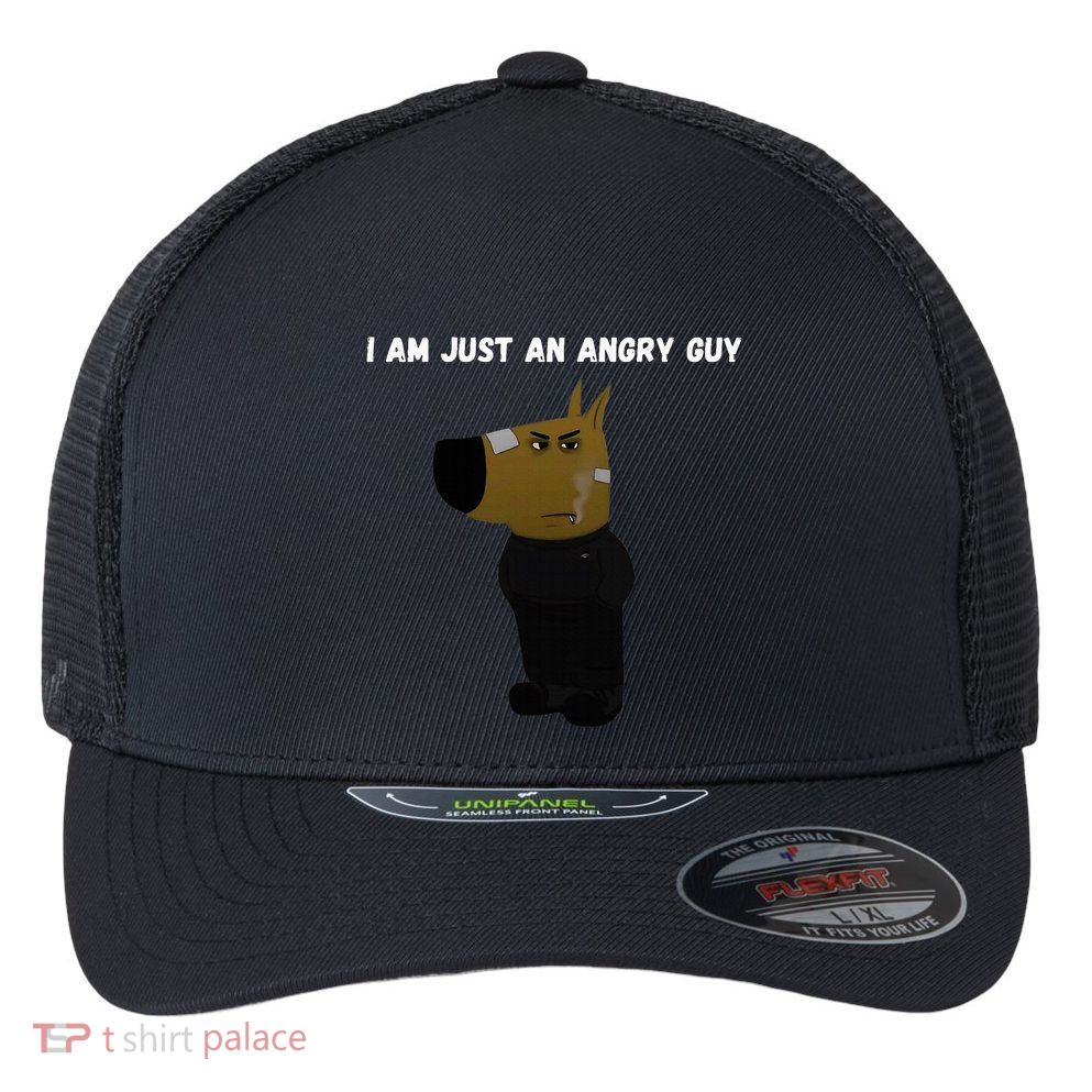 I Am Just An Angry Guy Meme Funny Flexfit Unipanel Trucker Cap