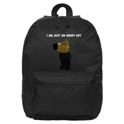 I Am Just An Angry Guy Meme Funny 16 in Basic Backpack
