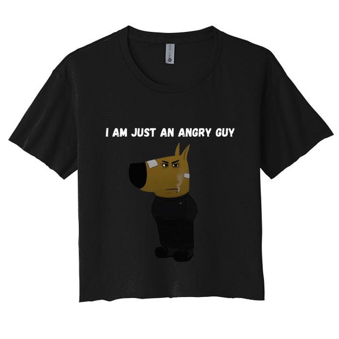 I Am Just An Angry Guy Meme Funny Women's Crop Top Tee