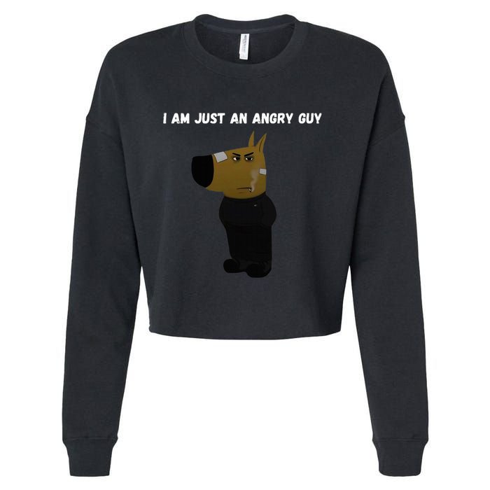 I Am Just An Angry Guy Meme Funny Cropped Pullover Crew