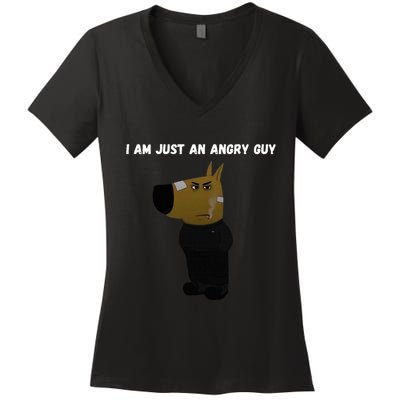 I Am Just An Angry Guy Meme Funny Women's V-Neck T-Shirt