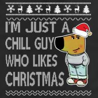 I Am Just A Chill Guy Who Likes Christmas Chillguy Funny Ugly Christmas 7 Panel Mesh Trucker Snapback Hat