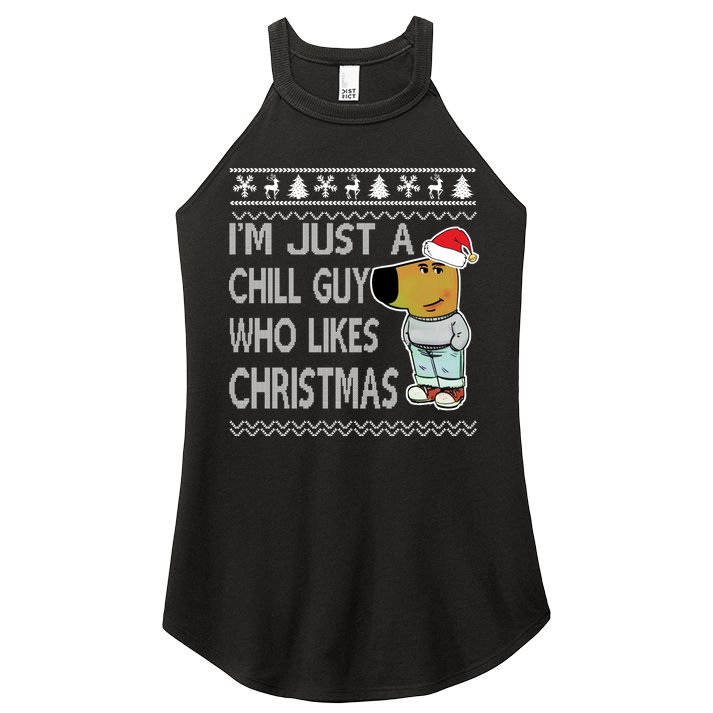 I Am Just A Chill Guy Who Likes Christmas Chillguy Funny Ugly Christmas Women's Perfect Tri Rocker Tank