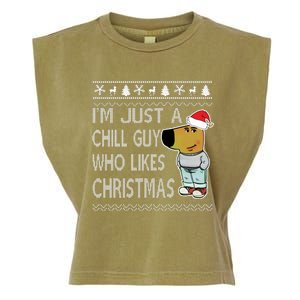 I Am Just A Chill Guy Who Likes Christmas Chillguy Funny Ugly Christmas Garment-Dyed Women's Muscle Tee