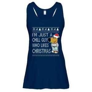 I Am Just A Chill Guy Who Likes Christmas Chillguy Funny Ugly Christmas Ladies Essential Flowy Tank