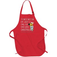 I Am Just A Chill Guy Who Likes Christmas Chillguy Funny Ugly Christmas Full-Length Apron With Pockets