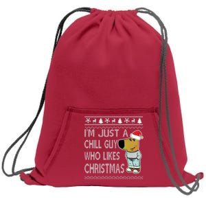 I Am Just A Chill Guy Who Likes Christmas Chillguy Funny Ugly Christmas Sweatshirt Cinch Pack Bag