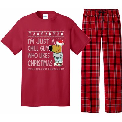 I Am Just A Chill Guy Who Likes Christmas Chillguy Funny Ugly Christmas Pajama Set