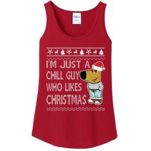 I Am Just A Chill Guy Who Likes Christmas Chillguy Funny Ugly Christmas Ladies Essential Tank