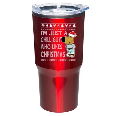 I Am Just A Chill Guy Who Likes Christmas Chillguy Funny Ugly Christmas Tumbler