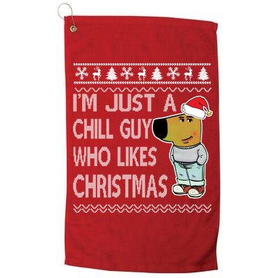 I Am Just A Chill Guy Who Likes Christmas Chillguy Funny Ugly Christmas Golf Towel