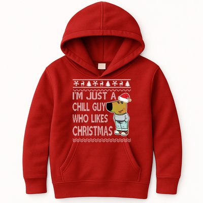 I Am Just A Chill Guy Who Likes Christmas Chillguy Funny Ugly Christmas Kids Hoodie