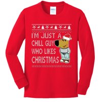 I Am Just A Chill Guy Who Likes Christmas Chillguy Funny Ugly Christmas Kids Long Sleeve Shirt