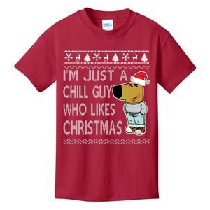 I Am Just A Chill Guy Who Likes Christmas Chillguy Funny Ugly Christmas Kids T-Shirt