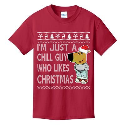 I Am Just A Chill Guy Who Likes Christmas Chillguy Funny Ugly Christmas Kids T-Shirt