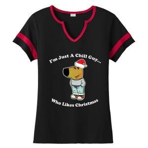 I Am Just A Chill Guy Who Likes Christmas Chillguy Funny Ladies Halftime Notch Neck Tee