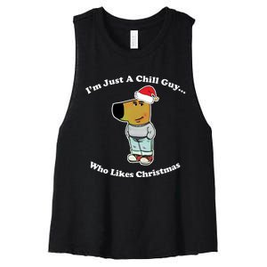 I Am Just A Chill Guy Who Likes Christmas Chillguy Funny Women's Racerback Cropped Tank