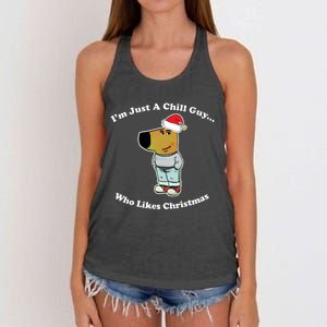 I Am Just A Chill Guy Who Likes Christmas Chillguy Funny Women's Knotted Racerback Tank