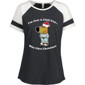 I Am Just A Chill Guy Who Likes Christmas Chillguy Funny Enza Ladies Jersey Colorblock Tee