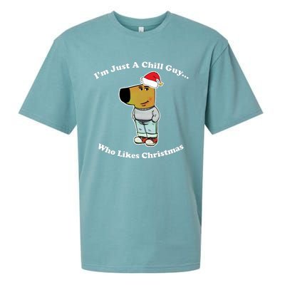 I Am Just A Chill Guy Who Likes Christmas Chillguy Funny Sueded Cloud Jersey T-Shirt