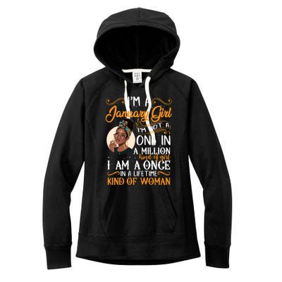 Im A January Black Capricorn Birthday Gift Women's Fleece Hoodie