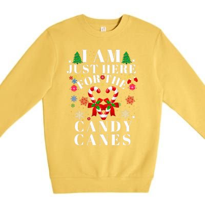 I Am Just Here For The Candy Canes  Premium Crewneck Sweatshirt