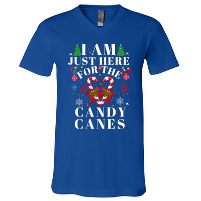 I Am Just Here For The Candy Canes  V-Neck T-Shirt