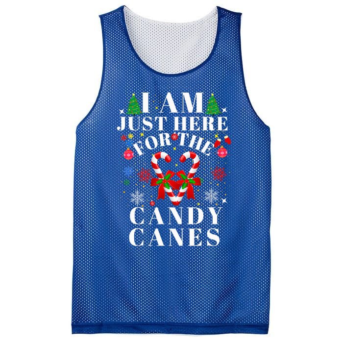 I Am Just Here For The Candy Canes  Mesh Reversible Basketball Jersey Tank