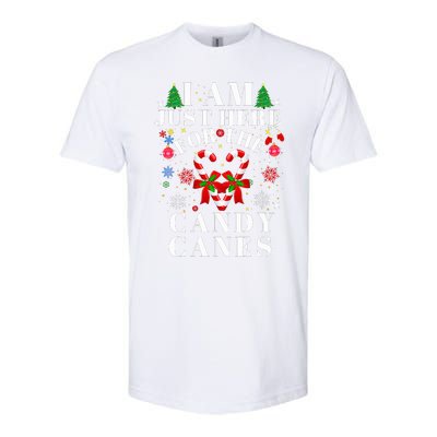 I Am Just Here For The Candy Canes  Softstyle CVC T-Shirt