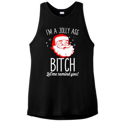 I'm A Jolly Ass Bitch Funny Offensive Xmas Rude Santa  Ladies PosiCharge Tri-Blend Wicking Tank