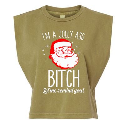 I'm A Jolly Ass Bitch Funny Offensive Xmas Rude Santa  Garment-Dyed Women's Muscle Tee