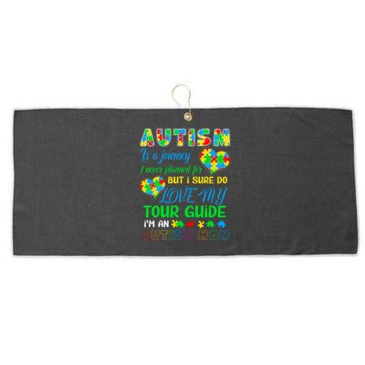 Is A Journey Love My Tour Guide I'm An Autism Mom Puzzle Autism Awareness Large Microfiber Waffle Golf Towel