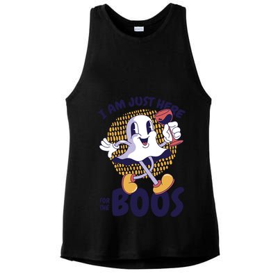 I Am Just Here For The Boos Ghost Ladies PosiCharge Tri-Blend Wicking Tank