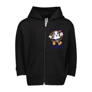 I Am Just Here For The Boos Ghost Toddler Zip Fleece Hoodie