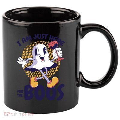 I Am Just Here For The Boos Ghost 11oz C Handle Ceramic Mug
