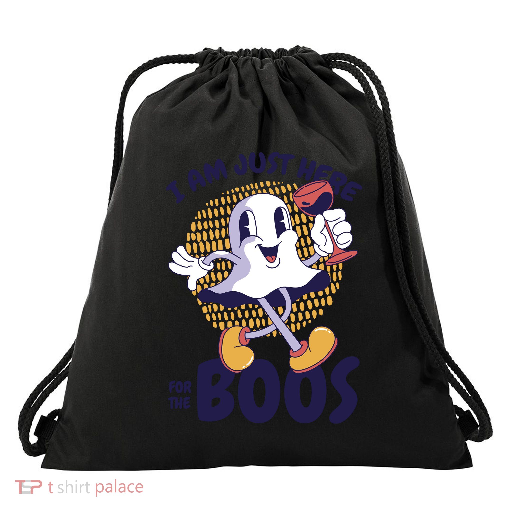 I Am Just Here For The Boos Ghost Drawstring Bag